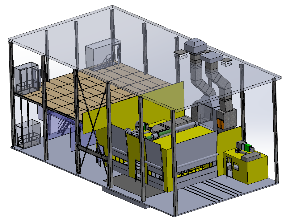 Technische tekening spuitcabine